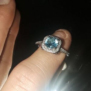 Silver Light blue ring